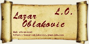 Lazar Oblaković vizit kartica